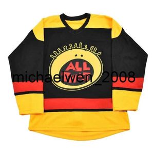 Kob Weng Kel Mitchell 00 All That Hockey Jersey 100% Stitched Any number Any Name Hockey Jerseys Black Fast Shipping S-5XL