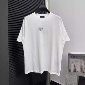 ハイバージョン新しいトレンディブランドPホームフロントアンドバックプリントピュアコットンカップルルース半袖Tシャツトップラウンドネック