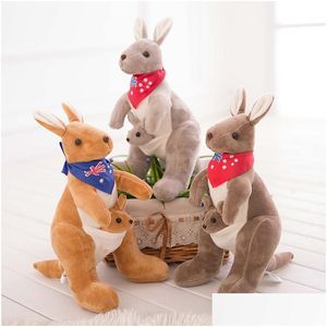 Animali di peluche imbottiti Madre e bambino Kangaroo Doll P Toy Cartoon Parent-Child Paradise Drop Delivery Gifts dhbp2