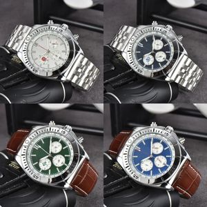 Charm Mens Watch Designer Chronograph Navitimer Full Edelstahl Mode Uhren Quarz Batterie Bewegung Reloj Leder Armbanduhr kostenlos Versand XB010 C4