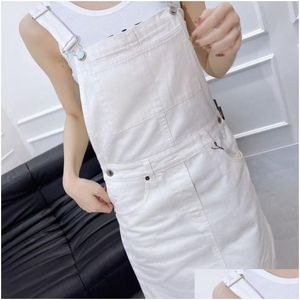 Kvinnors jumpsuits rompers modedesigner overaller sommar vit svart denimkläder avslappnad stil för yrken 26644 Drop Delivery A Otnva