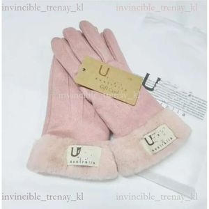 New Brand Design Faux Fur Style High-Quality Ugglove For Women Winter Outdoor Warm Five Fingers Artificial Leather Uggg Gloves Wholesale 111