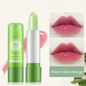 Gloss per labbra 1pc umidità Aloe naturale a lungo duratura Vera che cambia rossetto di colore duraturo che idrata l'umore lungo antico Anti labbra T9g6