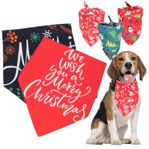 Dog Apparel Christmas Bandanas Pet Scarf Saliva Towel Double Side Holiday Snow For Puppy Costume Cat Accessories Supplies