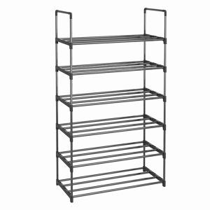 Racks sko rack 4 Tier / 6 Tier Shoe Organizer med 4 hyllor / 6 hyllor metallsko förvaring stapelbar för vardagsrumsingång