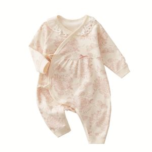 Endelar våren nyfödd baby romper bomull onesie baby flicka prinsessan jumpsuits outfits kläder mjuk roupa de bebe baby kläder 0 3 månader