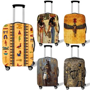 Tillbehör Egyptisk konsttryck Bagage Cover Egypten Farao Kvinnor Män reser resväska Skydd Cover Horus Trolley Case Cover Gift