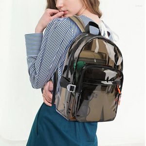 Rucksack transparentes PVC für College -Studenten modische Freizeit große Kapazität