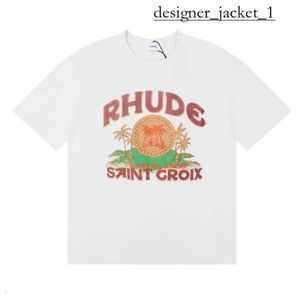 Rhude Hip Hop Streetwear Famous Designer Mens T Shirt Trendy Rhude Shirt High Quality Short Sleeve Graphic Printed Clothing Quick Dry Rhude Shirt Polo T Shirt 6139