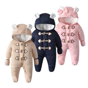 Coats de inverno roupas de bebê fofo para ouvido recém -nascido traje infantil roupas unissex menino roupas de bebê macacão casaco recém -nascido de inverno nascido no inverno