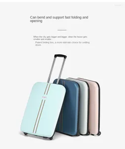 Suitcases Foldable Suitcase Women's 20-inch Cabin Men's One-way Wheel Trolley Small Size Lightweight