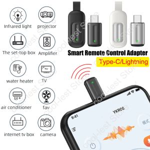 Controle novos aparelhos de RI Adaptador de controle remoto infravermelho sem fio Smart App Control Transmissor de infravermelho celular para iPhone/TypeC