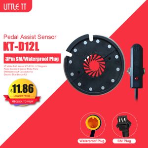Tillbehör KT Ebike PAS Sensor KTD12L 12 Magneter Pedal Assistant Sensor Ebike Parts SM/Waterproof Connector för elektrisk cykelcykelpaket