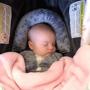 Kudde barnkudde med säkerhetsband täcker baby nackstöd mjuk bubbla fleece barnvagn säte kudde baby huvudskydd rese kudde