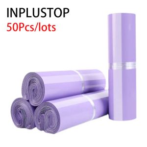 Väskor InpluSTop Customzie Poly Mailing Pouch Light Purple SelfSeal Clothing Envelope Courier Transport Väskor PE Packaging Påsar