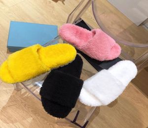 Slide shearling del logo di alta qualità 2021 donne sandali stampati a infradito da mulo flip flip di lusso di lusso ry casual sho7605502