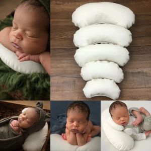 Pillows 1Set Newborn Baby Photo Props Professional Posing Crescent Pillow Photography Shoot Positioner Set for Infant Toddlers Boys Girl