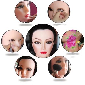 Tillbehör Skyltdocka Dock Head Återanvändbar kosmetisk smink Practice Mask Board Pad Hår Eye Face Solution Makeup Mannequin Training Supplies