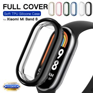 Geräte TPU Soft Protective Cover für Xiaomi Mi Band 8 Hülle Vollbildprotektorschale Stoßfänger plattiert für Mi Band 8 Smart Watch