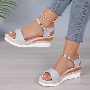 Dress Shoes Fashion Wedge Sandals For Women Summer 2024 Casual Platform Sandles Woman Thick Sole Non Slip Gladiator Plus Size 43