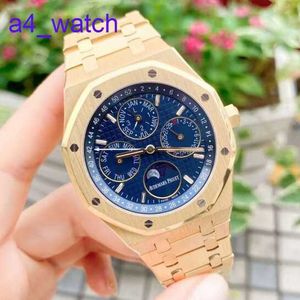 Orologio da polso AP moderno Royal Oak Series 26574ba Blue Dial Calendar Mens Fashion Leisure Business Sports Macchinery Watch trasparente