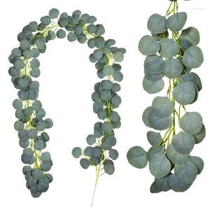 Decorative Flowers Artificial Garland Eucalyptus Greens Leaves Vines Liana Plants Room Wall Decor For Home Wedding Party Arch Decoration