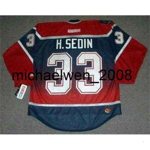 Kob Weng Henrik Sedin 2002 CCM Turn Back Hockey Jersey All Stitched Top-Quality Any Any Any Number Anyサイズのゴールキーカット