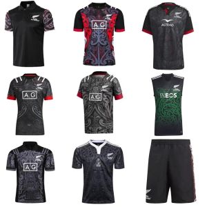 Rugby 2022 Nuova Zelanda Maori All Blacks Home and Away Rugby Tshirt Short Maniche addestra