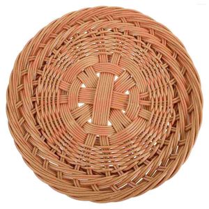 Dinnerware Sets Snack Serving Dish Dried Fruit Storage Tray Imitation Rattan Woven Plate