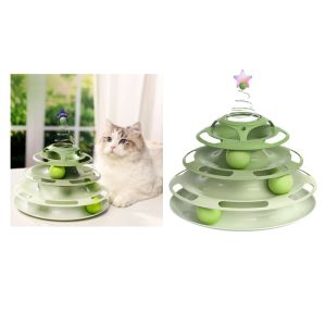 Toys Cat Toy 3Level Turntable Ball Tower Fun Mental Fysisk träningspussel Toy Dropshipping