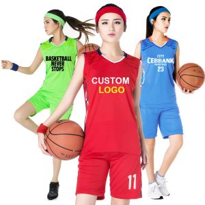 T-shirts anpassade 100% polyester billiga flickor baskettröjor professionella kvinnor basket uniformer andningsbara kvinnliga baskettröjor