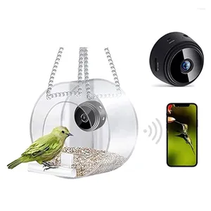 Другие птицы поставляют прозрачный кормление, висящий птичий дом Умный с камерой для окна чистый колибри