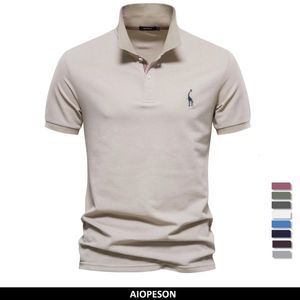 Aiopeson Brand Mens Polot Shirts Cotton Polonts for Men Maniche corte ad alta quantità Polo Solid Men Abbigliamento estivo 240423