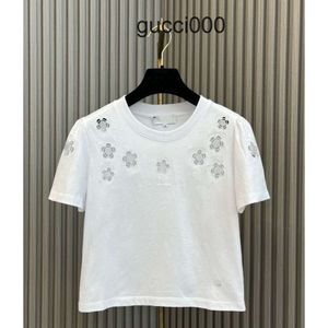 ブランド同じスタイルレディースTシャツ2024新しい春夏oネック半袖ファッションミラノ滑走路Tシャツデザイナートップ0225-5