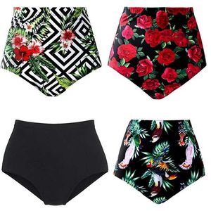 Swim Wear Fashion Summer Womens High Waist Swimsuit Bikini Bottoms Tankini Bottom Swim Shorts Plus Size Floral Print Shorts 240423