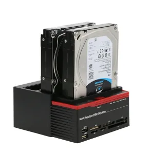 Hubs SATA IDE HDD USB 3.0 Estação de ancoragem por 2,5 3,5 polegadas Adaptador SSD Estado sólido com leitor de cartão USB Hub HDD disco rígido externo