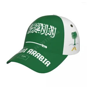 Bollmössor unisex saudiarabien flagga cool arabisk vuxen baseball mössa patriotisk hatt för fotboll fans män kvinnor