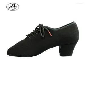 Танцевальные туфли женщины латинские дамы преподают T1B Split Sole -Canvas Professional Ballroom Sheed Square Heel Dancesport