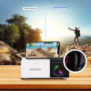 YG300 HighDefinition Portable Projector Carica L'alimentatore del tesoro può collegare i telefoni cellulari Home Outdoor Use 240419