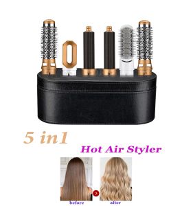 Torktor Negativ Ion Five in One Hot Air Comb Automatic Hair Curler för curling eller rätning av hårstyling kamtorkare