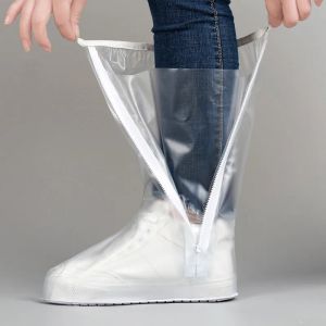 Calçados botas e sapatos de proteção para adultos capas homens homens homens impermeáveis motocicletas ciclismo chuva tampa de bota de neve longa e grossa branca branca