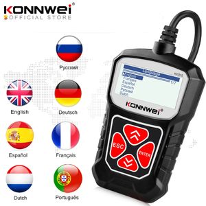 KW310 OBD2 Scanner Russian Language Car Diagnostics Tool OBD 2 Scanner de carros para ferramentas de carro Auto ODB2 melhor do que Elm327