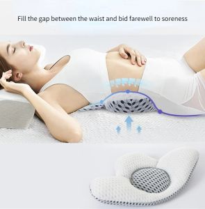 Kudde 3D Bekväm lumbal supportkudde gravida kvinnor sover säng rygg kudde lumbal intervertebral skiva andningsbar sida kudde