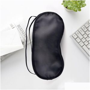 Máscaras do sono máscara de olho preto poliéster Sponge Shade Nap Er Blackfold for Slee Travel Soft 4 Camadas 5219268 Drop Entrega Saúde Beleza OTNC5