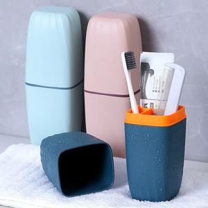 Bärbar tandborste tandkräm hållare fall kopp låda utomhus rese camping rakborste arrangör standarder badrumstillbehör
