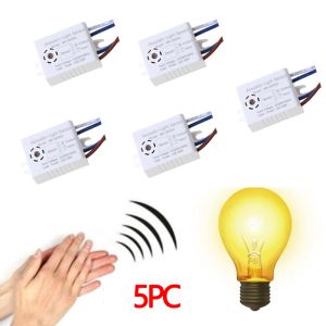 Steuerelement 5PC Sound Control Sensor Smart Switches Modul Detektor Sprachsensor Intelligent Auto Ein Off Light Lamp Switch Home Verbesserung