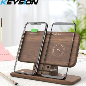 Chargers KEYSION 5 Coils Dual QI Fast Wireless Charger Stand/Pad convertible Charging for iPhone 11 XS Max XR Samsung Note 10 S20 AirPods