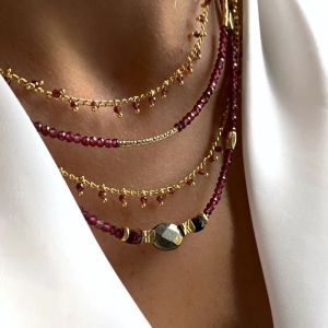 Collane alla moda in pietra naturale collana di perline per le donne fatte a mano per feste estive accessori per feste estive