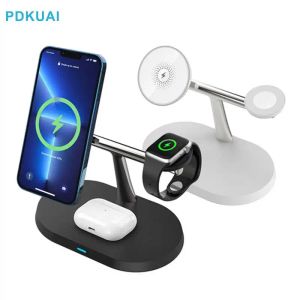 Chargers 3 In 1 22W Magnetic Wireless Charger Dock Station For IPhone 15 14 13 12 Pro Max Plus Airpods Apple Watch 9 Fast Charging Stand