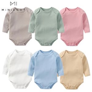 One-Pieces 2022 Baby Cotton Bodysuits For Girls Summer 3pcs/a Lot Newborn Boys Clothes Long Sleeve Jumpsuit 024m Clothing Twins Pajamas